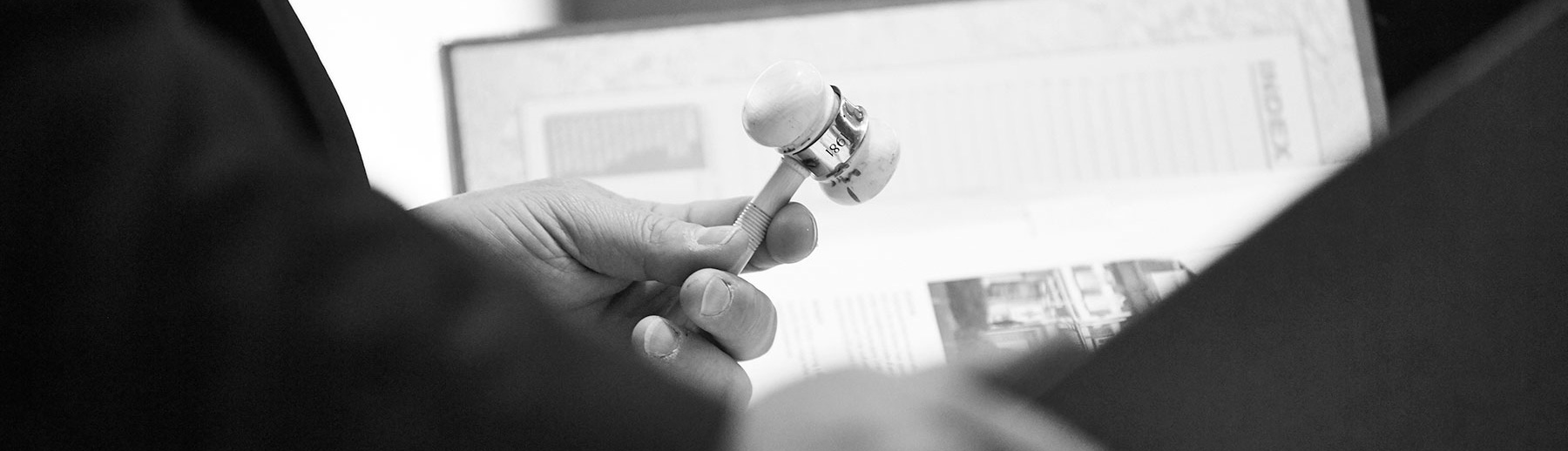 Photo of auctioneer with gavel